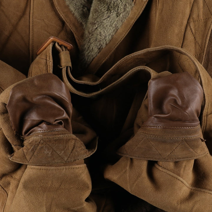 Vintage sheepskin mouton coat, men's size M unclear brown type Vintage Second Hand