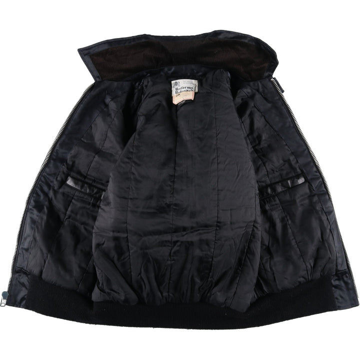 Vintage 80s-90'S Uniforms Unlimited Policeman Jacket, Padded Puffer Jacket, Made in USA, Men's Size L Rayon black type Vintage Second Hand