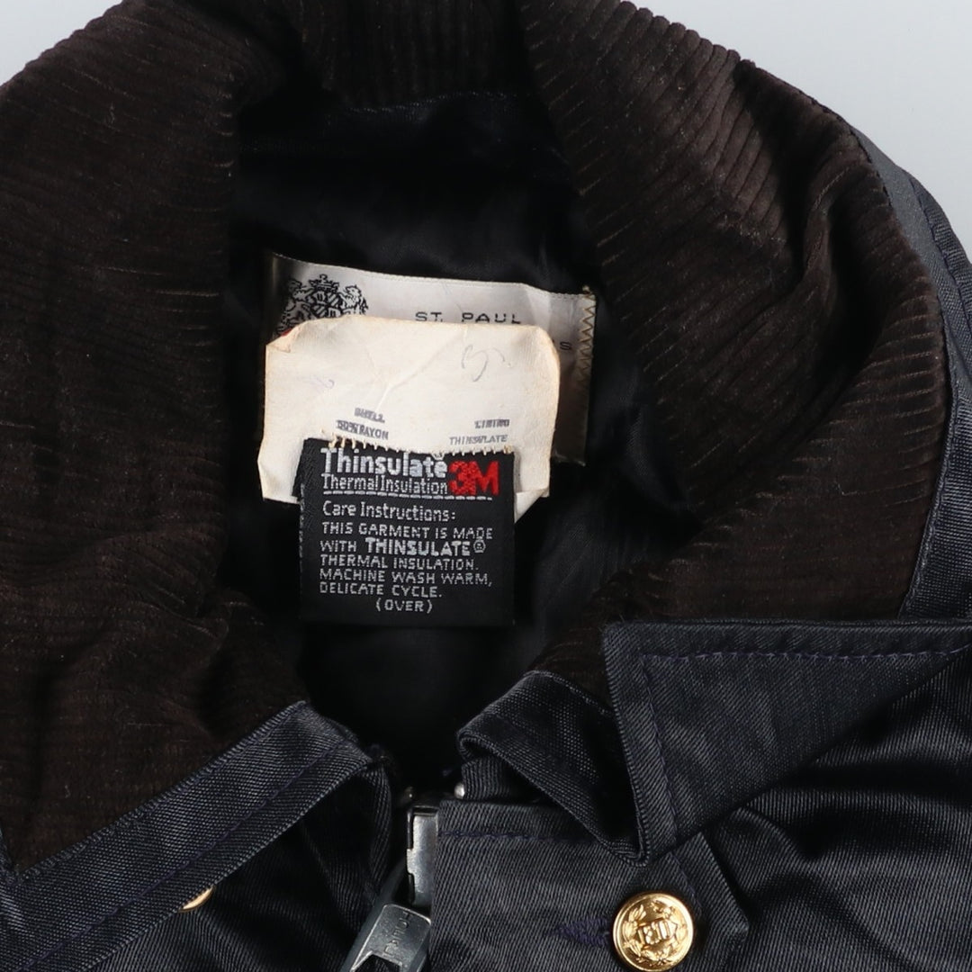 Vintage 80s-90'S Uniforms Unlimited Policeman Jacket, Padded Puffer Jacket, Made in USA, Men's Size L Rayon black type Vintage Second Hand