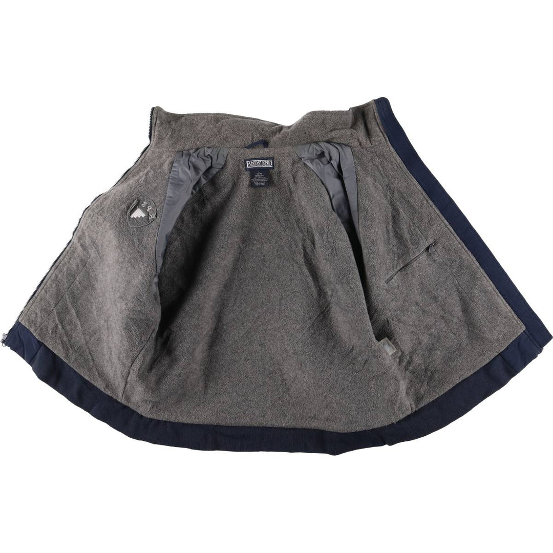 Vintage 80s-90'S Lands' End padded puffer jacket, men's size L Nylon navy blue type Vintage Second Hand