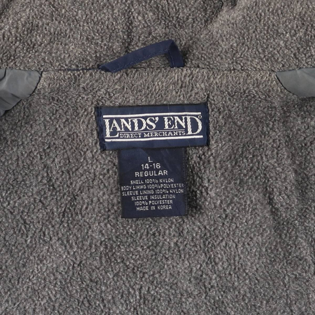 Vintage 80s-90'S Lands' End padded puffer jacket, men's size L Nylon navy blue type Vintage Second Hand