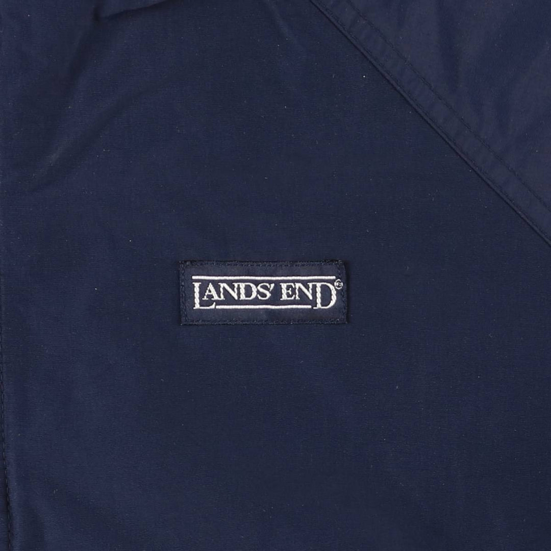 Vintage 80s-90'S Lands' End padded puffer jacket, men's size L Nylon navy blue type Vintage Second Hand