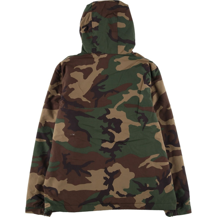 Carhartt NIMBUS PULLOVER Camouflage Pattern Woodland Camo Anorak Parka, Men's Size Medium Nylon Khaki type Vintage Second Hand