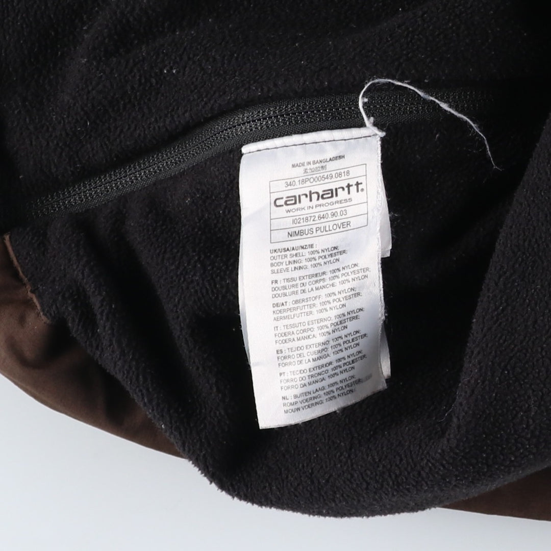 Carhartt NIMBUS PULLOVER Camouflage Pattern Woodland Camo Anorak Parka, Men's Size Medium Nylon Khaki type Vintage Second Hand