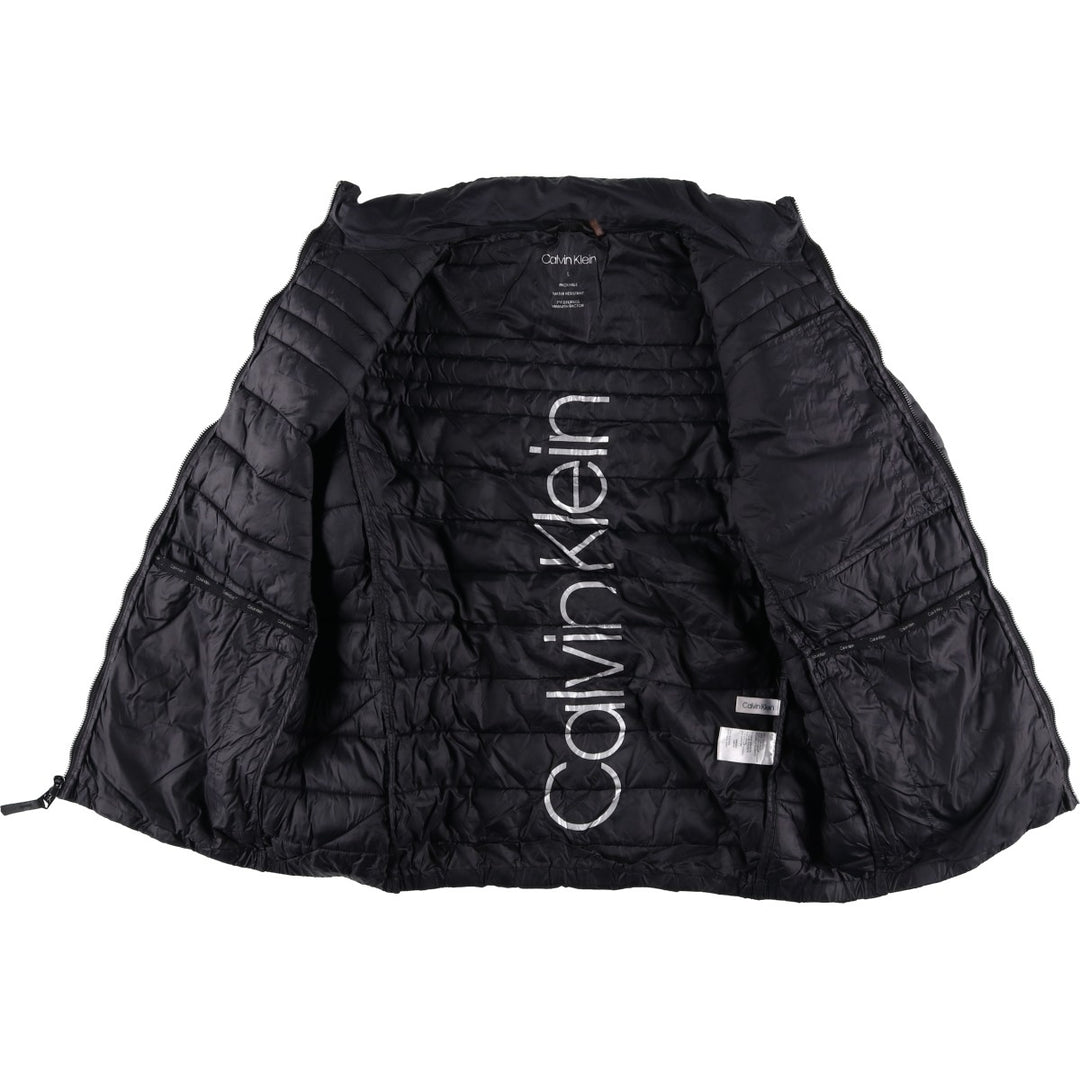 Calvin Klein padded puffer jacket, men's size L Nylon black type Vintage Second Hand