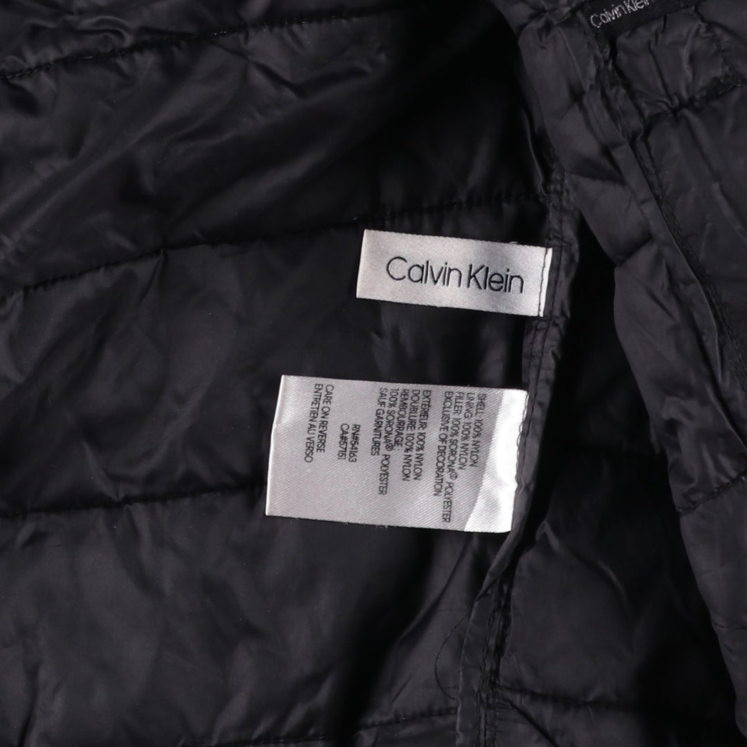 Calvin Klein padded puffer jacket, men's size L Nylon black type Vintage Second Hand