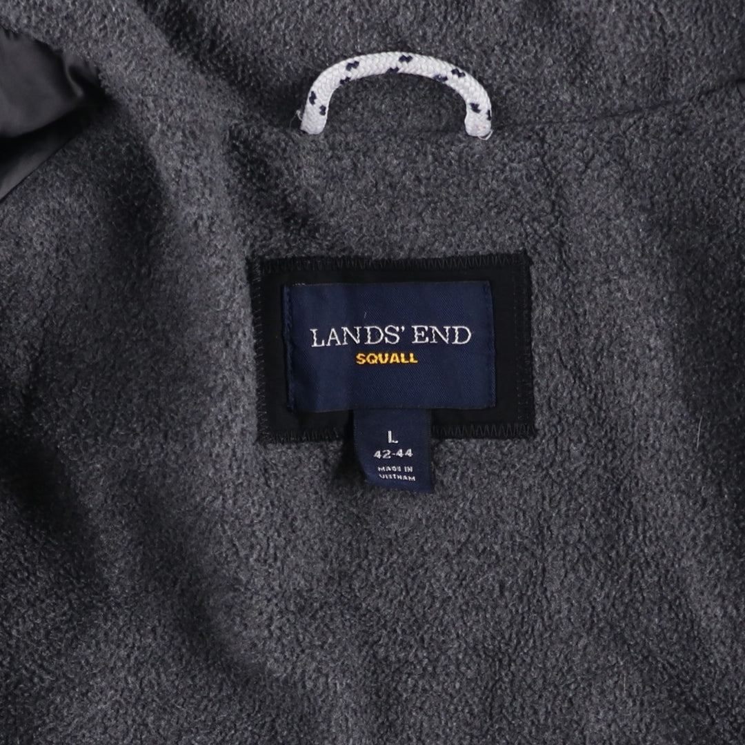 LANDS' END Men's Padded Puffer Jacket (Size L) Nylon black type Vintage Second Hand