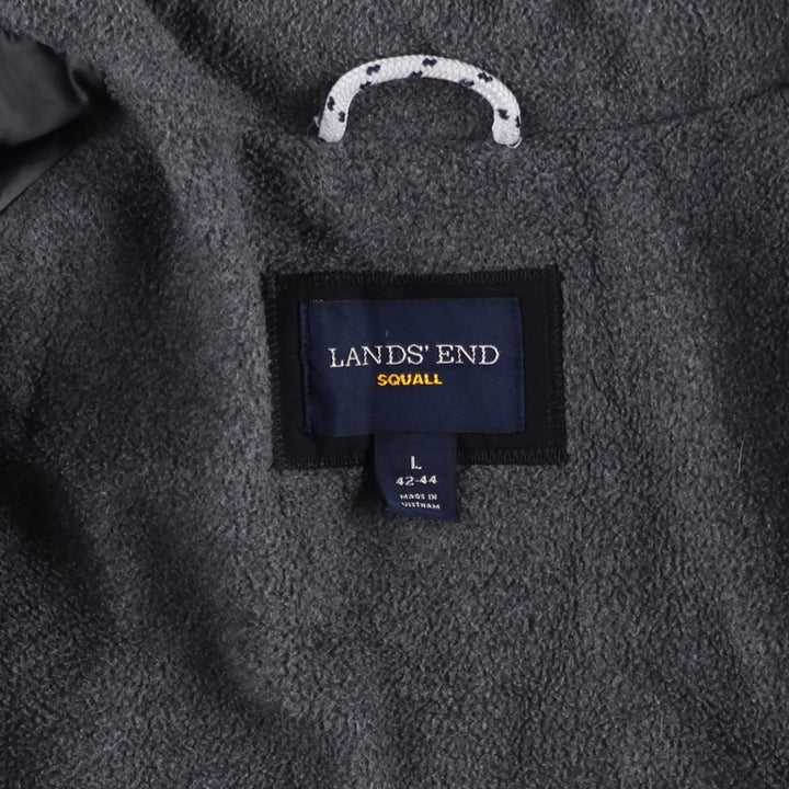 LANDS' END Men's Padded Puffer Jacket (Size L) Nylon black type Vintage Second Hand