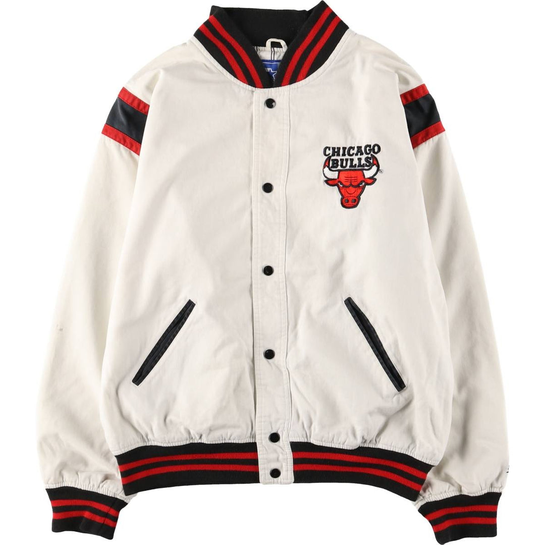 90'S Starter NBA Chicago Bulls Cotton Varsity Jacket, Men's Size XL cotton white type Vintage Second Hand