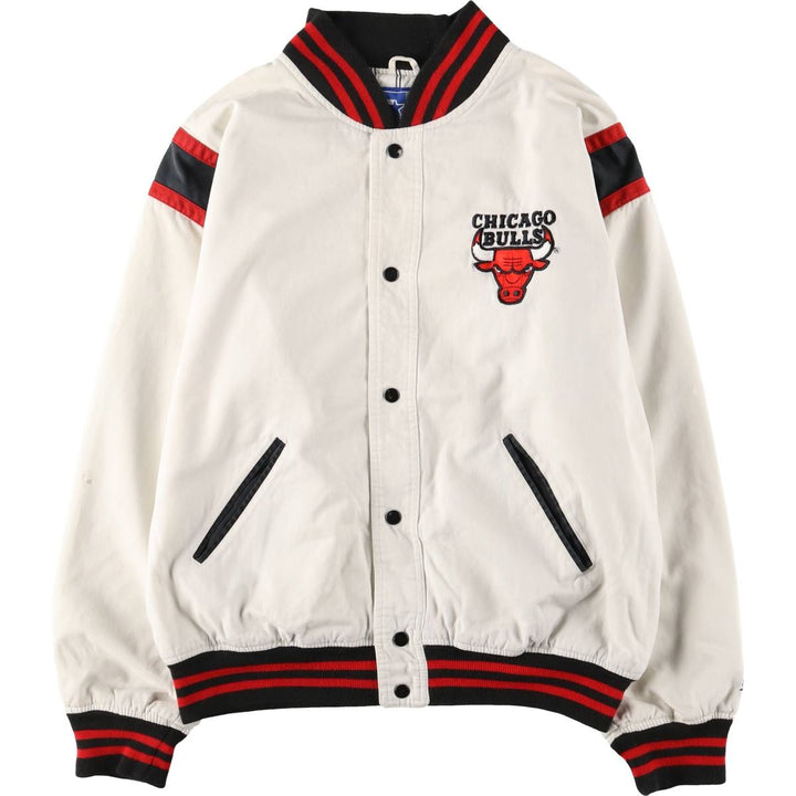 90'S Starter NBA Chicago Bulls Cotton Varsity Jacket, Men's Size XL cotton white type Vintage Second Hand