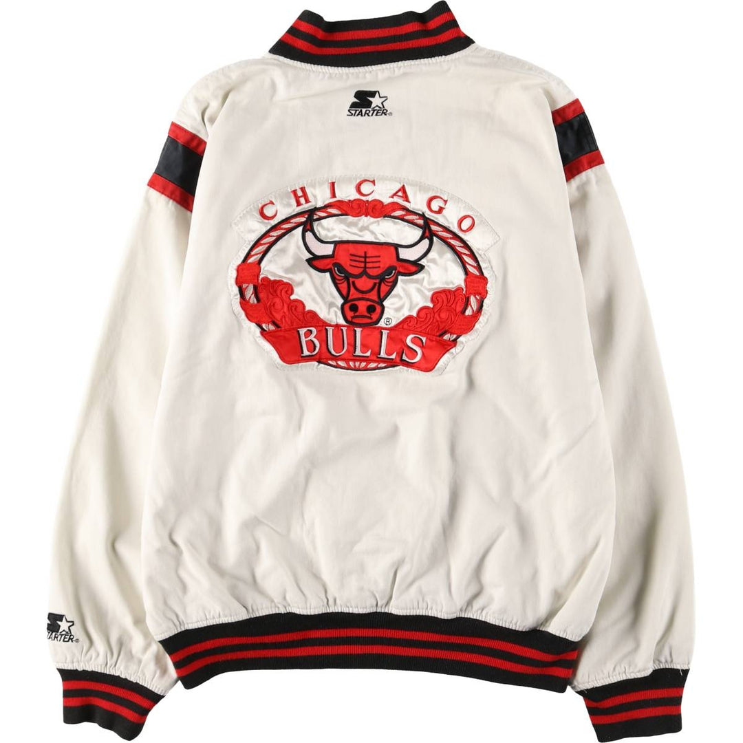90'S Starter NBA Chicago Bulls Cotton Varsity Jacket, Men's Size XL cotton white type Vintage Second Hand