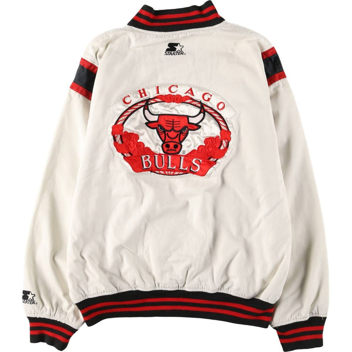 90'S Starter NBA Chicago Bulls Cotton Varsity Jacket, Men's Size XL cotton white type Vintage Second Hand