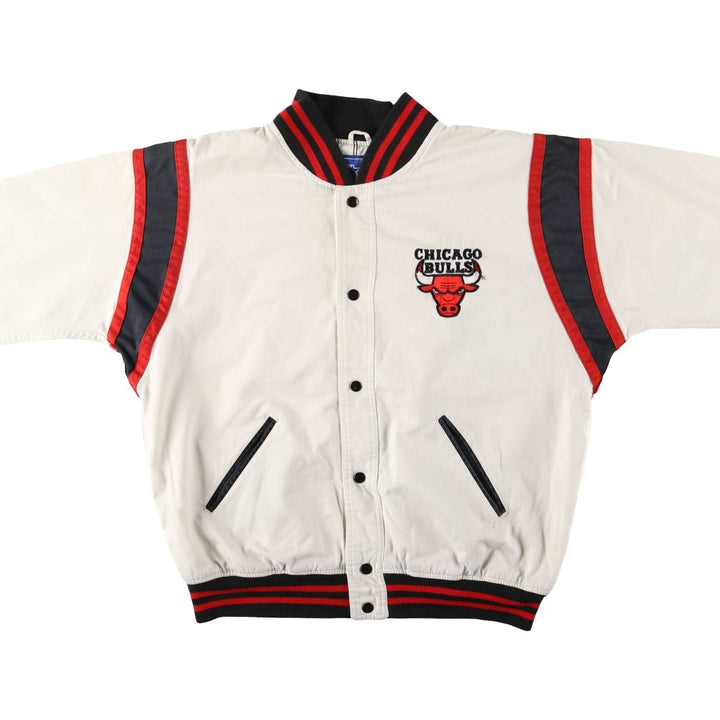 90'S Starter NBA Chicago Bulls Cotton Varsity Jacket, Men's Size XL cotton white type Vintage Second Hand