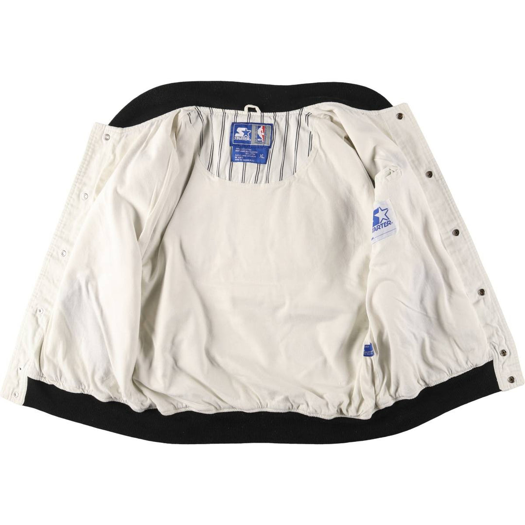 90'S Starter NBA Chicago Bulls Cotton Varsity Jacket, Men's Size XL cotton white type Vintage Second Hand