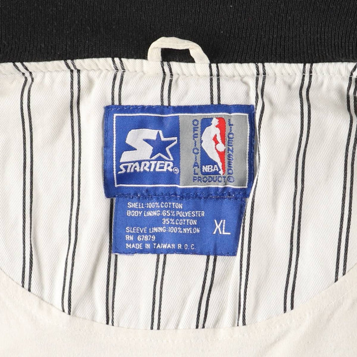 90'S Starter NBA Chicago Bulls Cotton Varsity Jacket, Men's Size XL cotton white type Vintage Second Hand