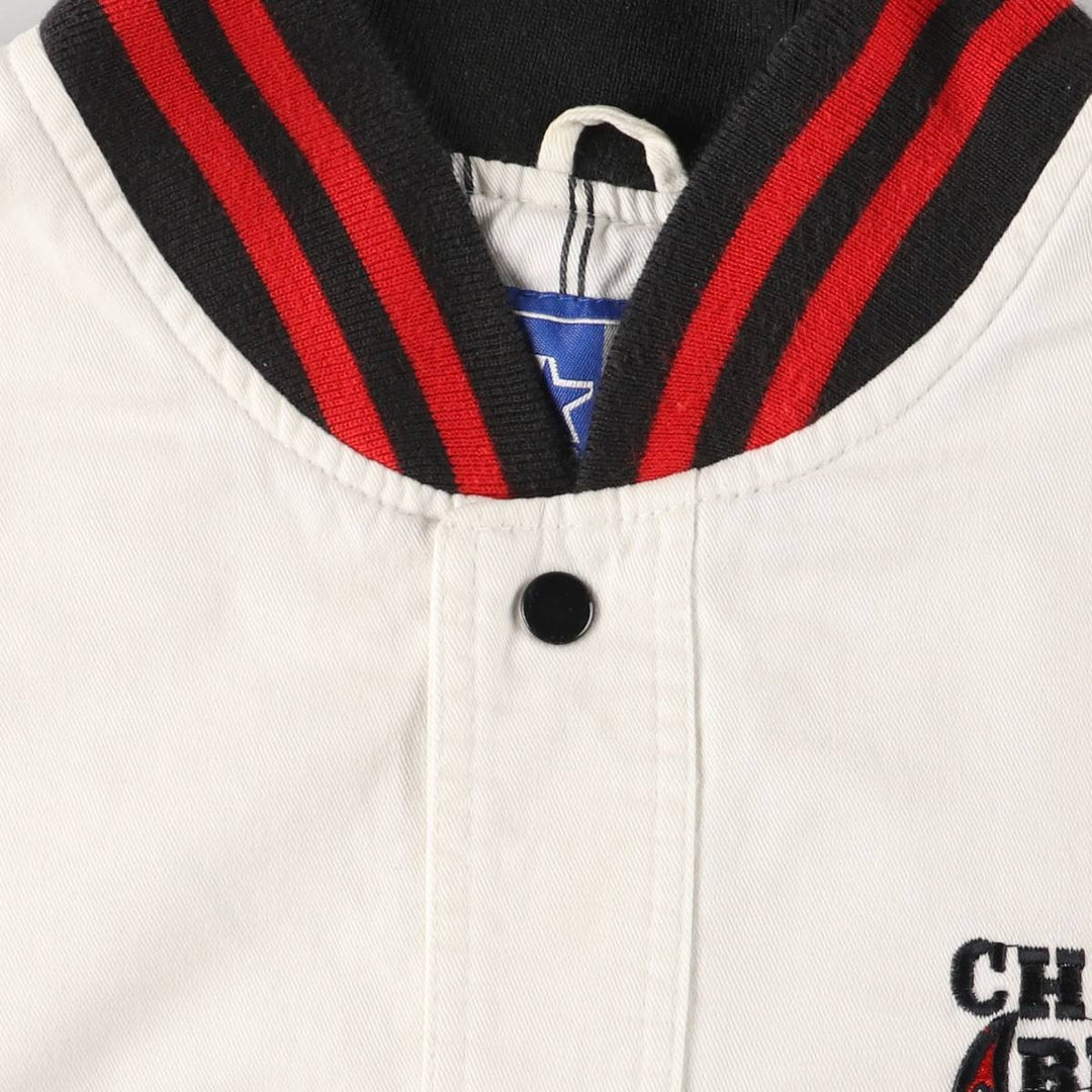 90'S Starter NBA Chicago Bulls Cotton Varsity Jacket, Men's Size XL cotton white type Vintage Second Hand