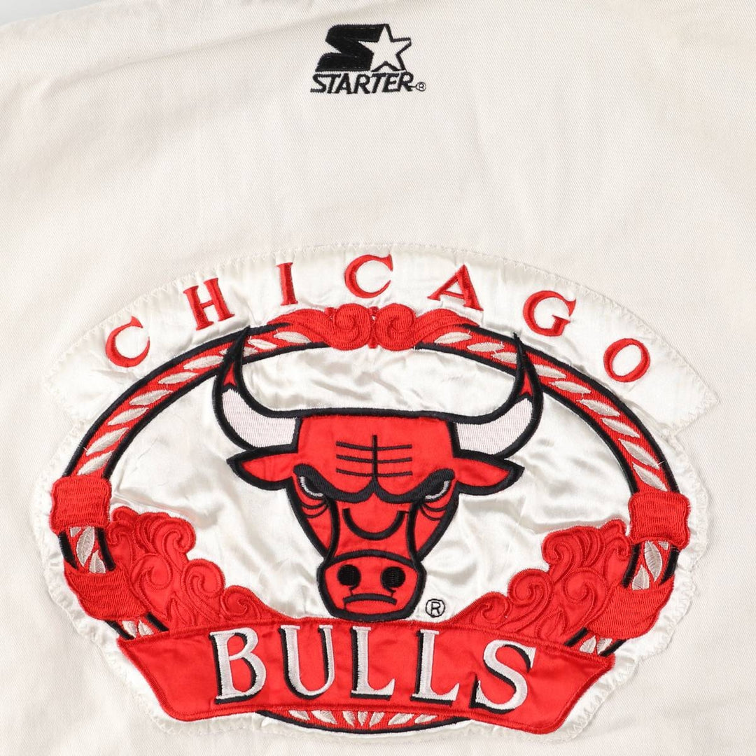 90'S Starter NBA Chicago Bulls Cotton Varsity Jacket, Men's Size XL cotton white type Vintage Second Hand
