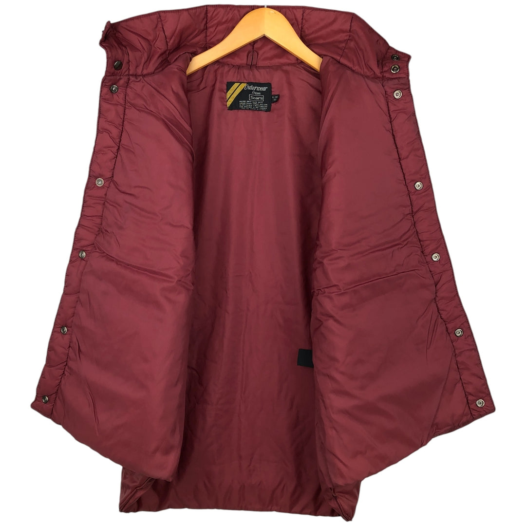 Oversized 70s-80'S Sears padded vest, men's size XXXL, vintage Nylon burgundy type Vintage Second Hand