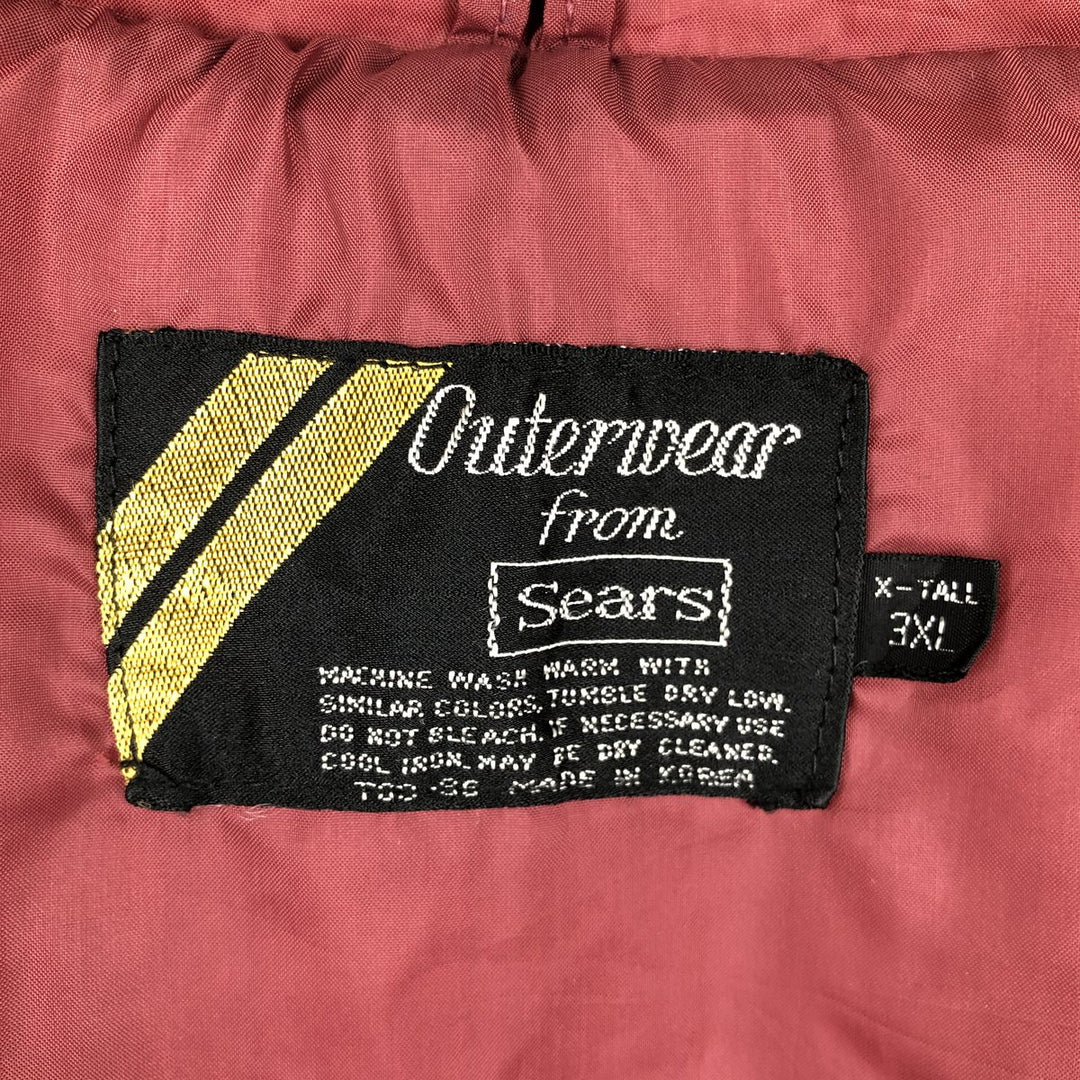 Oversized 70s-80'S Sears padded vest, men's size XXXL, vintage Nylon burgundy type Vintage Second Hand