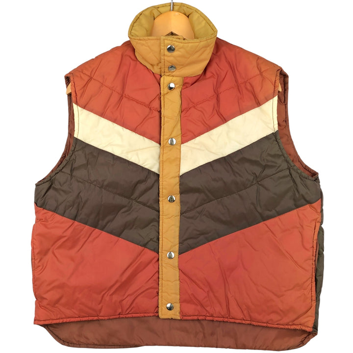 Vintage 70s-80'S SIGALLO padded vest, size L, men's Nylon brown type Vintage Second Hand