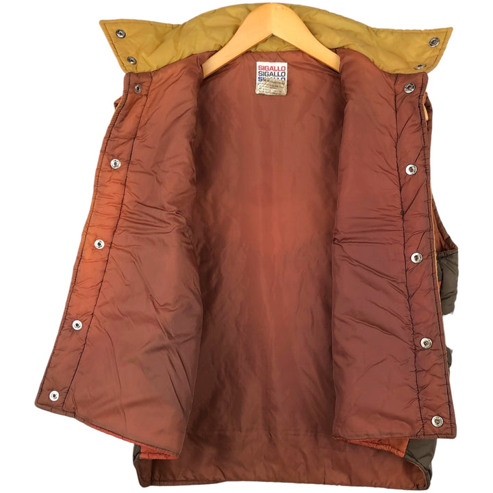 Vintage 70s-80'S SIGALLO padded vest, size L, men's Nylon brown type Vintage Second Hand