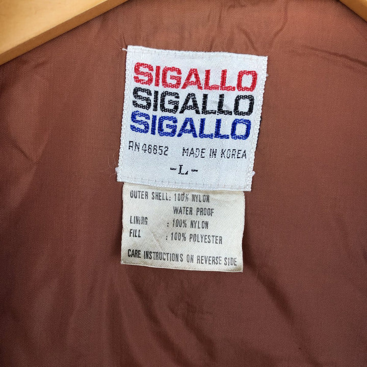 Vintage 70s-80'S SIGALLO padded vest, size L, men's Nylon brown type Vintage Second Hand