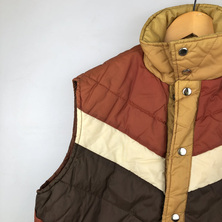 Vintage 70s-80'S SIGALLO padded vest, size L, men's Nylon brown type Vintage Second Hand