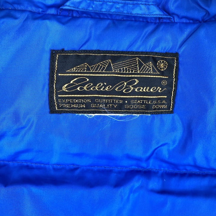 Vintage 80s-90'S Eddie Bauer black tag goose down vest, men's size L Goose down (insulation) blue type Vintage Second Hand