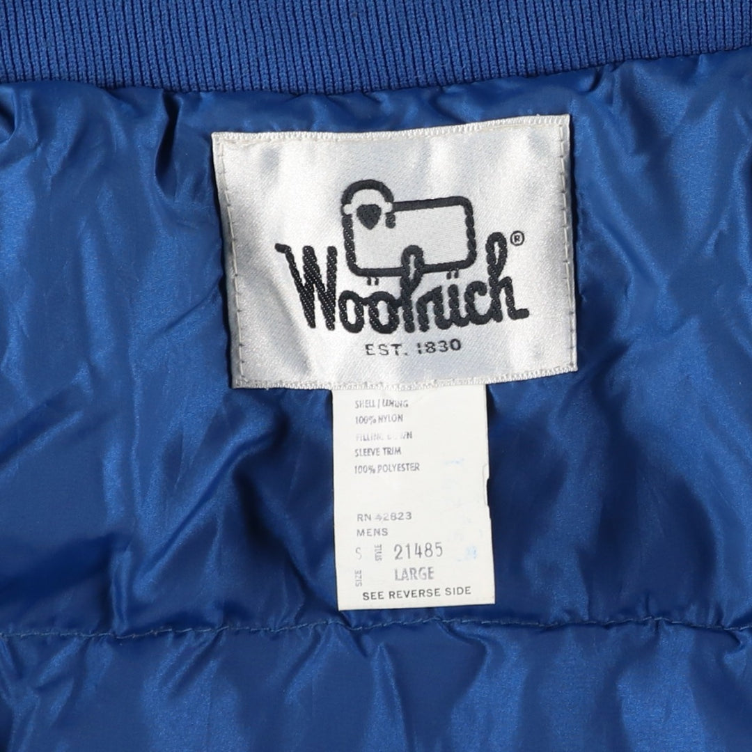 Vintage 1970'S WOOLRICH down jacket, men's size L Nylon blue type Vintage Second Hand