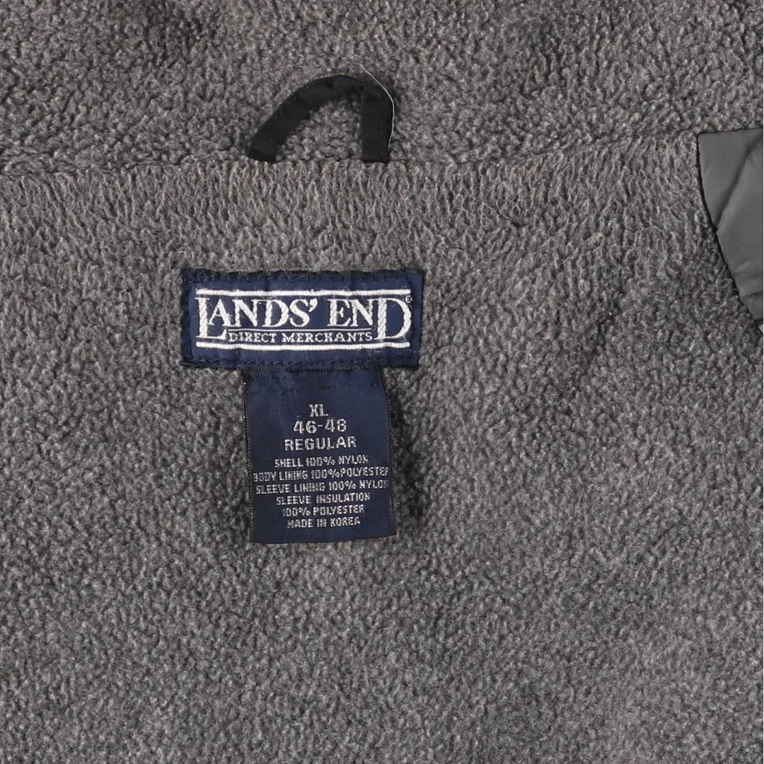 Vintage 90'S Lands' End padded puffer jacket, men's size XL Nylon black type Vintage Second Hand