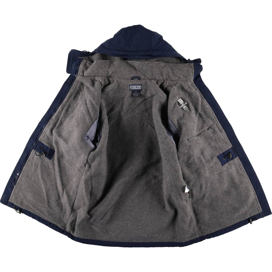 Vintage 80s-90'S Lands' End padded puffer jacket, size M, men's Nylon navy blue type Vintage Second Hand