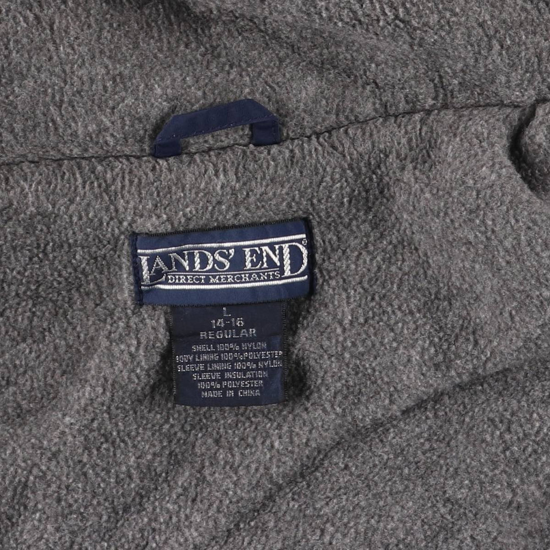 Vintage 80s-90'S Lands' End padded puffer jacket, size M, men's Nylon navy blue type Vintage Second Hand