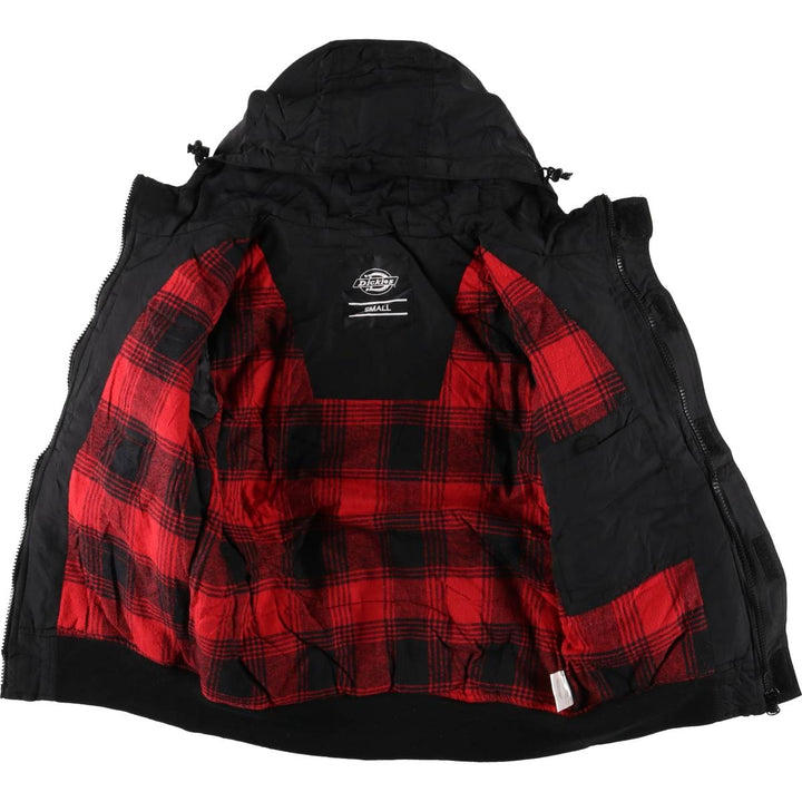 Dickies padded hoodie/puffer jacket, men's size S polyester black type Vintage Second Hand