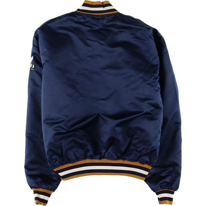Vintage 1980'S Starter Nylon Varsity Jacket, Award Jacket, Made in USA, Men's XL Nylon navy blue type Vintage Second Hand