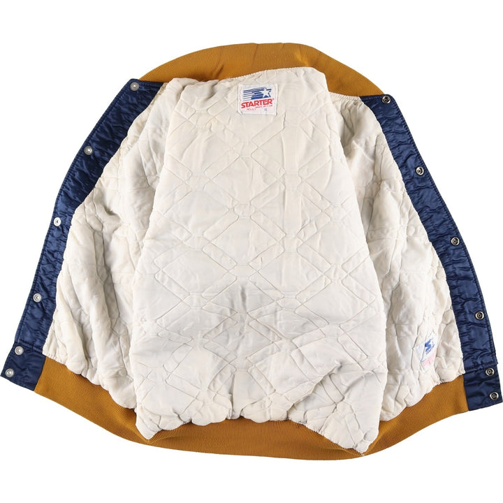 Vintage 1980'S Starter Nylon Varsity Jacket, Award Jacket, Made in USA, Men's XL Nylon navy blue type Vintage Second Hand