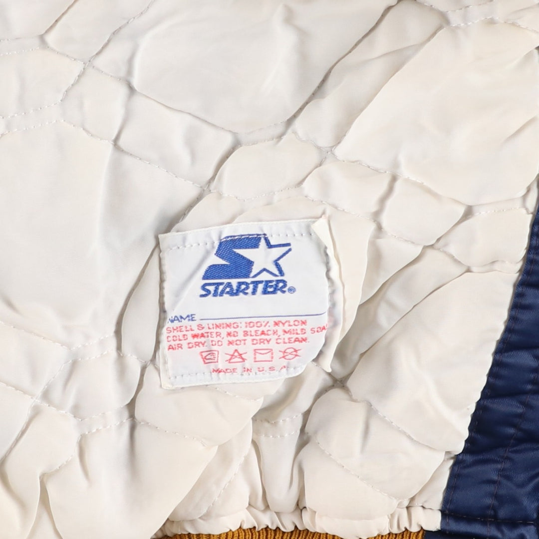 Vintage 1980'S Starter Nylon Varsity Jacket, Award Jacket, Made in USA, Men's XL Nylon navy blue type Vintage Second Hand