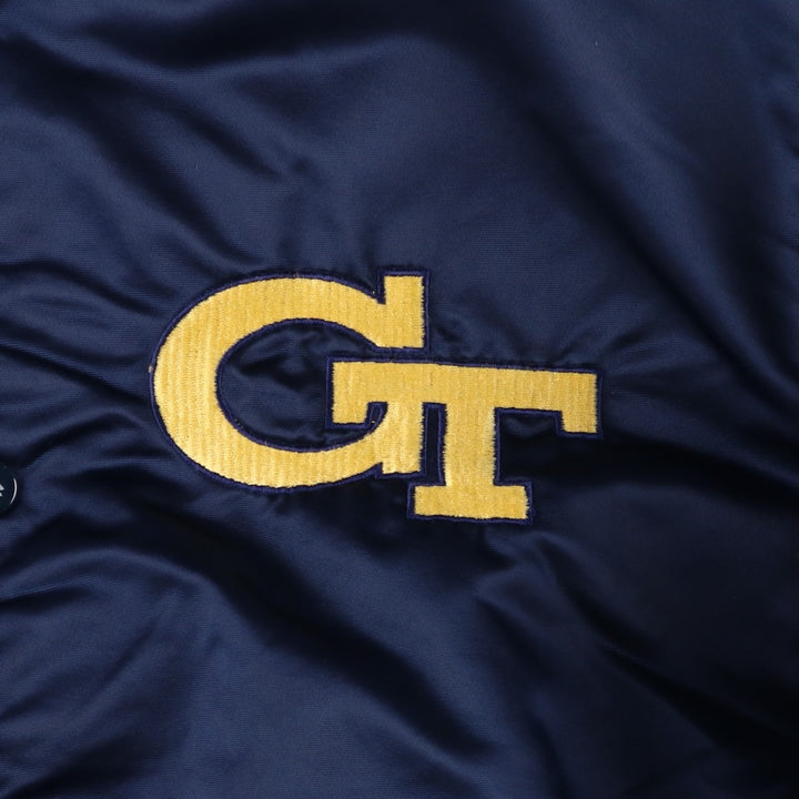 Vintage 1980'S Starter Nylon Varsity Jacket, Award Jacket, Made in USA, Men's XL Nylon navy blue type Vintage Second Hand