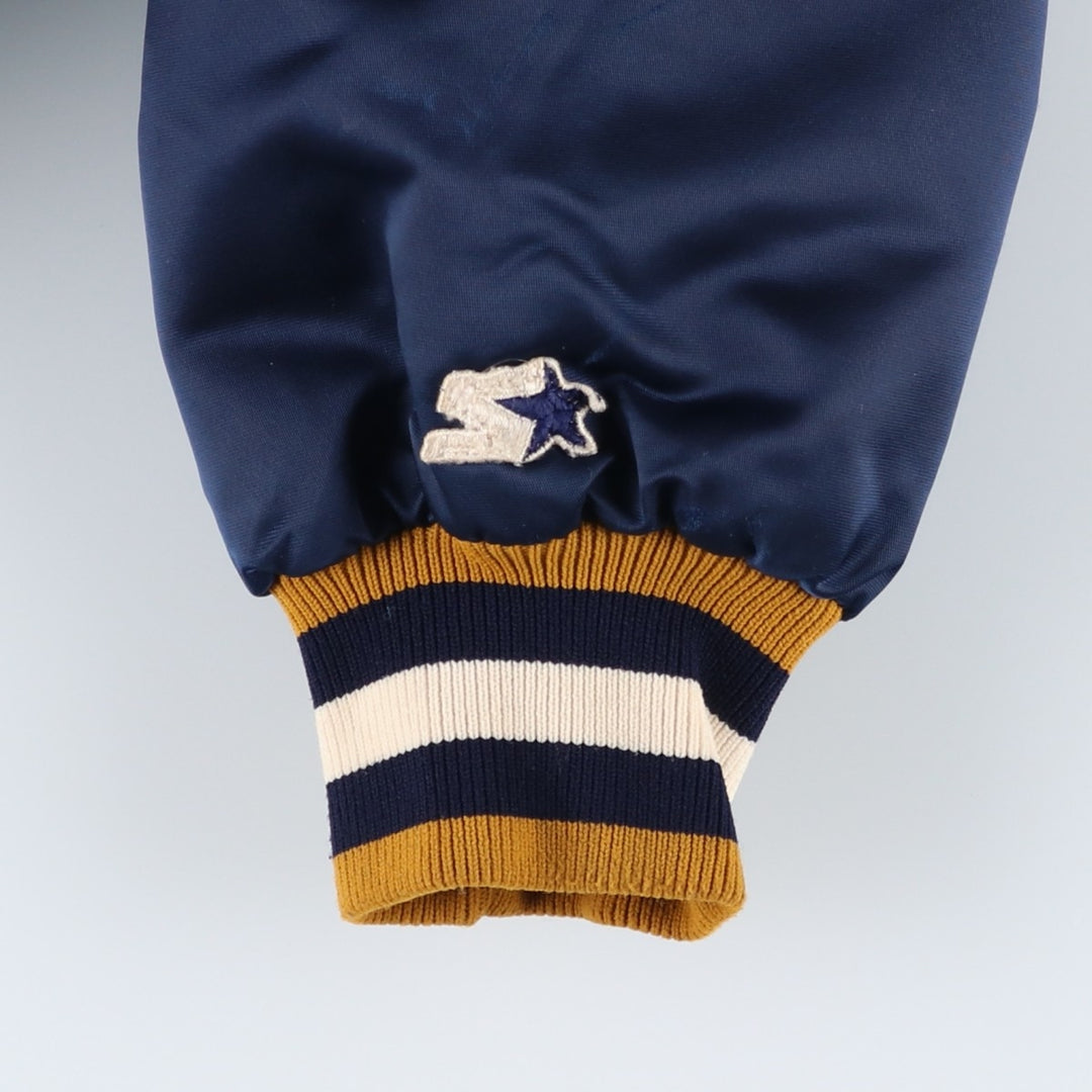 Vintage 1980'S Starter Nylon Varsity Jacket, Award Jacket, Made in USA, Men's XL Nylon navy blue type Vintage Second Hand