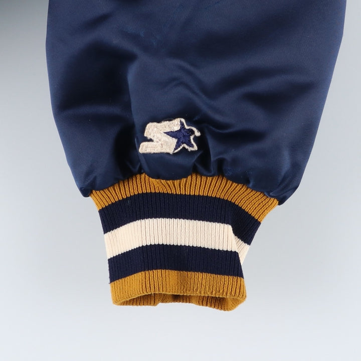 Vintage 1980'S Starter Nylon Varsity Jacket, Award Jacket, Made in USA, Men's XL Nylon navy blue type Vintage Second Hand