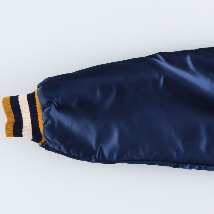 Vintage 1980'S Starter Nylon Varsity Jacket, Award Jacket, Made in USA, Men's XL Nylon navy blue type Vintage Second Hand
