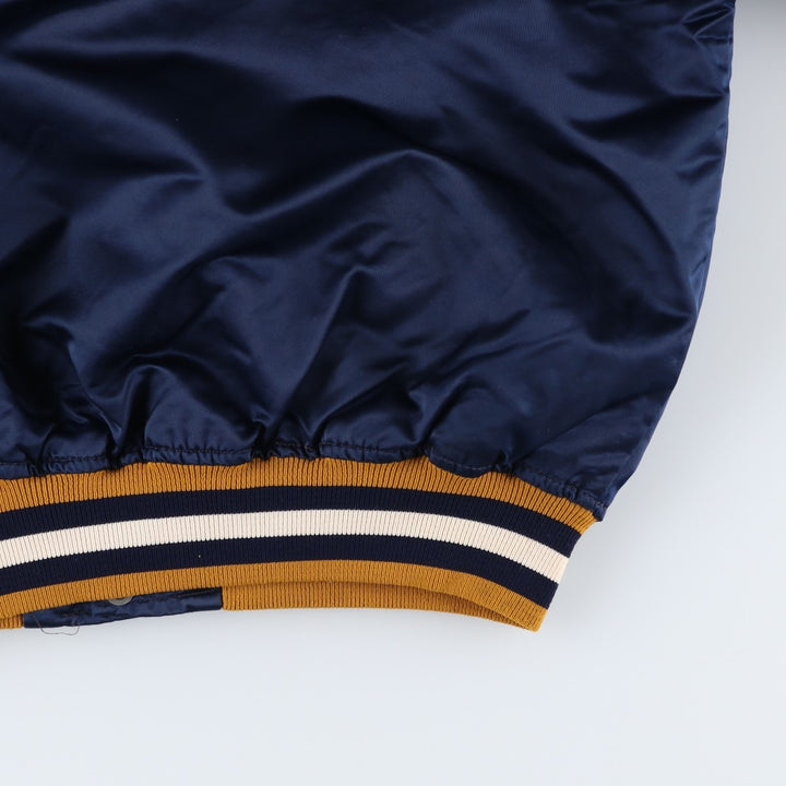 Vintage 1980'S Starter Nylon Varsity Jacket, Award Jacket, Made in USA, Men's XL Nylon navy blue type Vintage Second Hand