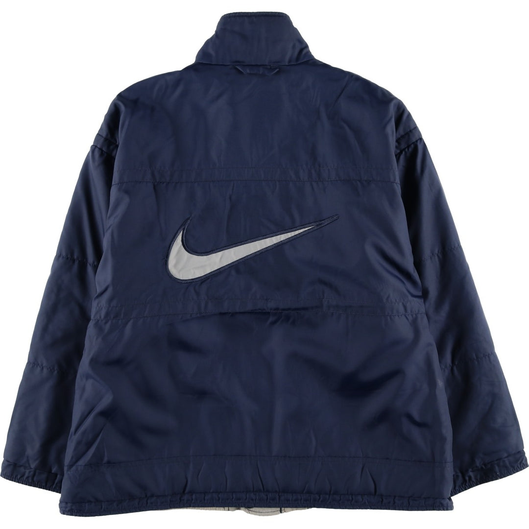 90s-00'S Nike Reversible Padded Puffer Jacket with Back Logo, Men's Size Medium Nylon navy blue type Vintage Second Hand