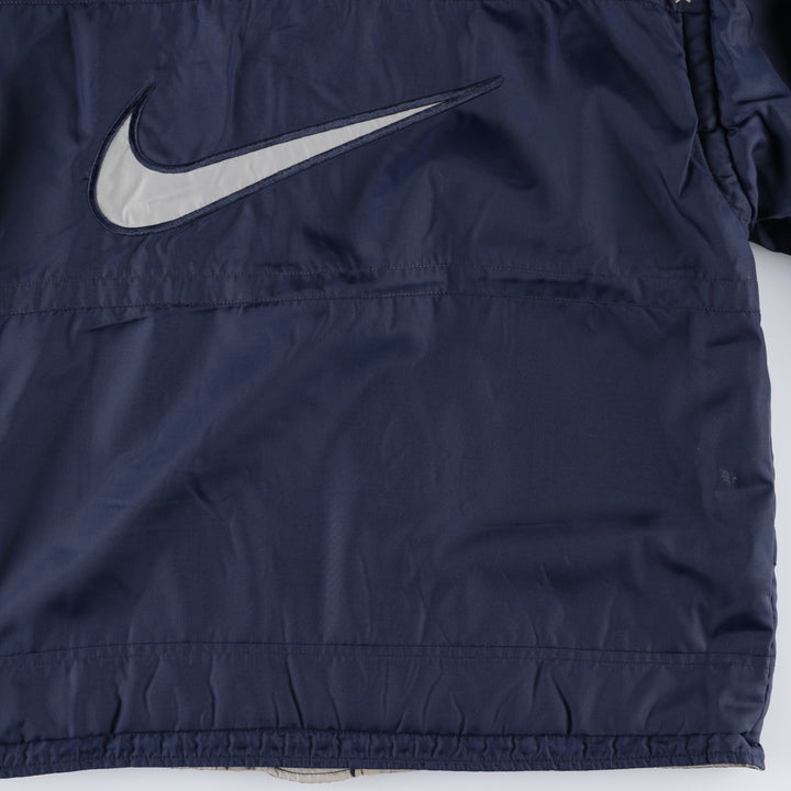 90s-00'S Nike Reversible Padded Puffer Jacket with Back Logo, Men's Size Medium Nylon navy blue type Vintage Second Hand
