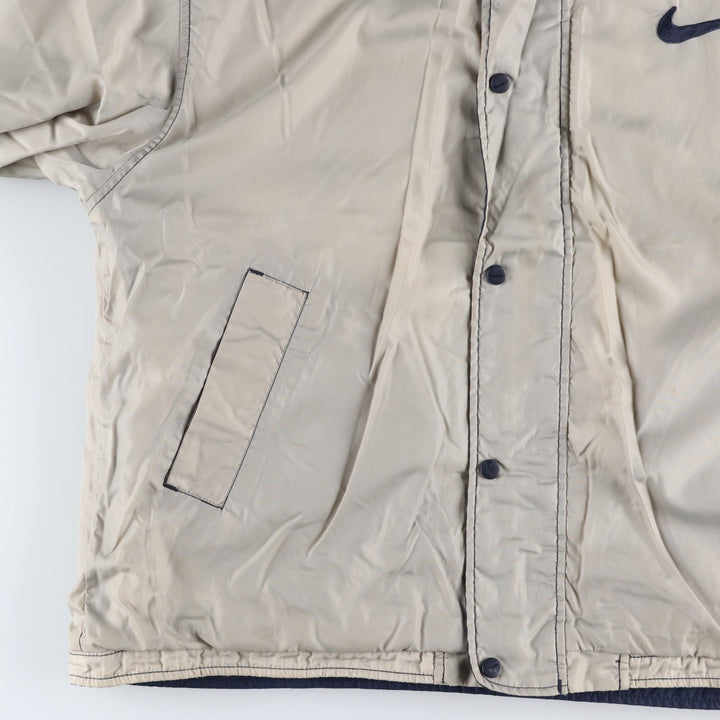 90s-00'S Nike Reversible Padded Puffer Jacket with Back Logo, Men's Size Medium Nylon navy blue type Vintage Second Hand