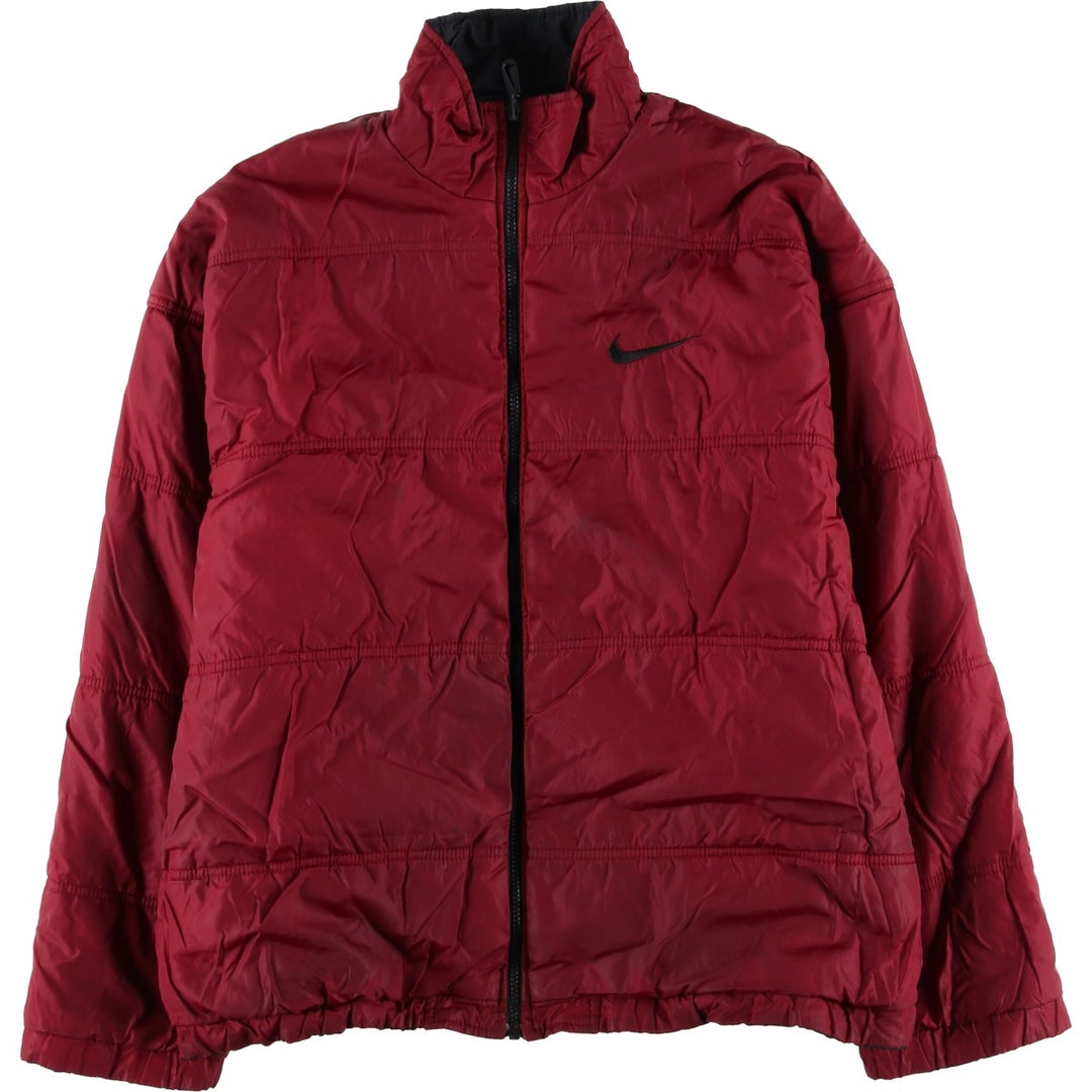 90'S Nike reversible puffer jacket with back logo, men's size L, vintage Nylon black type Vintage Second Hand