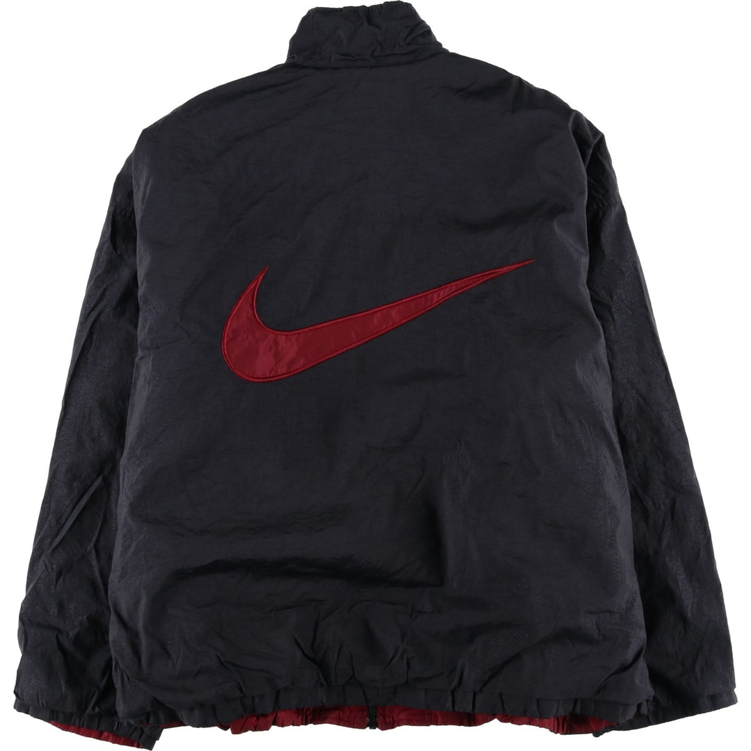 90'S Nike reversible puffer jacket with back logo, men's size L, vintage Nylon black type Vintage Second Hand
