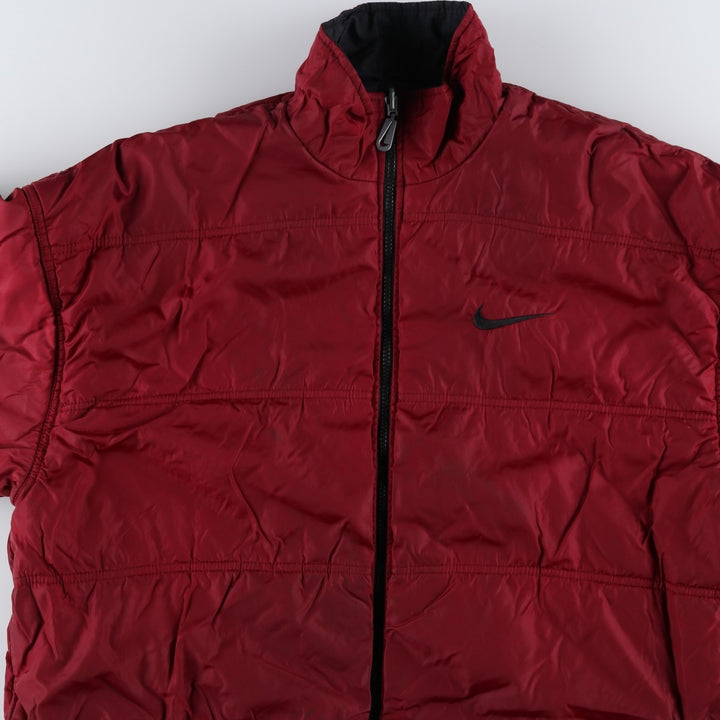 90'S Nike reversible puffer jacket with back logo, men's size L, vintage Nylon black type Vintage Second Hand