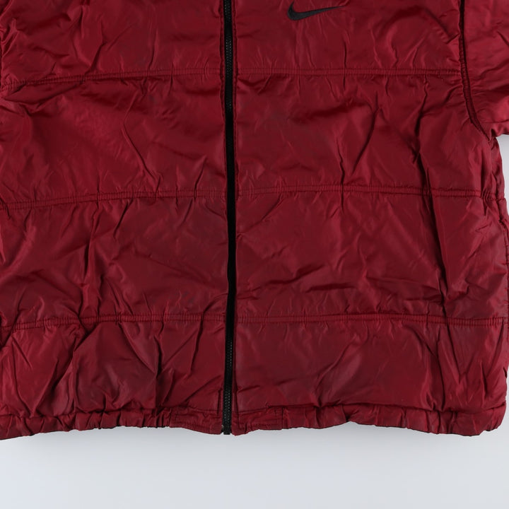 90'S Nike reversible puffer jacket with back logo, men's size L, vintage Nylon black type Vintage Second Hand