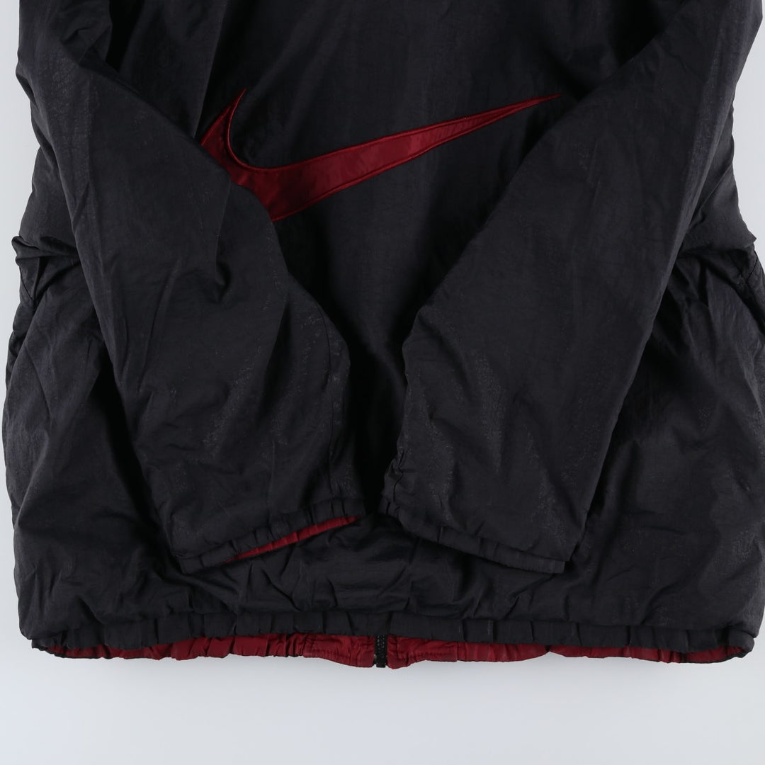 90'S Nike reversible puffer jacket with back logo, men's size L, vintage Nylon black type Vintage Second Hand