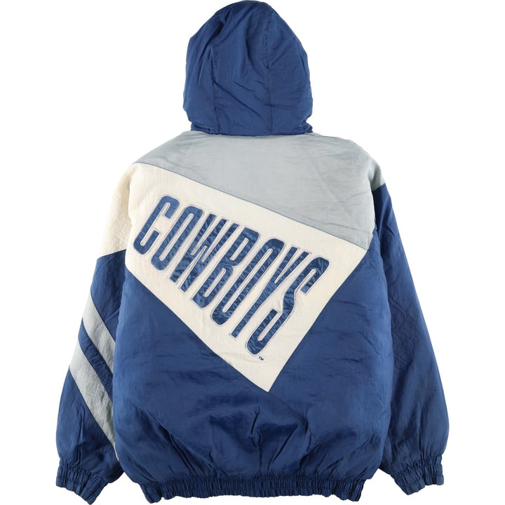 90'S Logo7 NFL Dallas Cowboys Padded Puffer Jacket, Men's Size Medium Nylon Blue type light blue Vintage Second Hand
